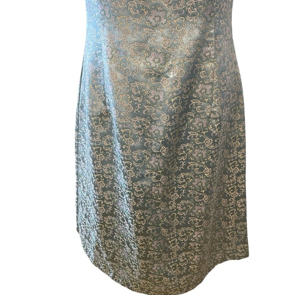 Scott McClintock Blue Vintage 1990s Satin Dress Size 10 Evening Prom Cocktail - Picture 5 of 8